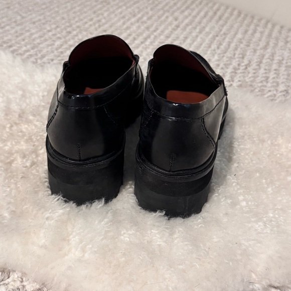 Reformation Agathea Black Chunky Platform Lugsole Penny Loafers in Size 7.5 - Picture 9 of 10